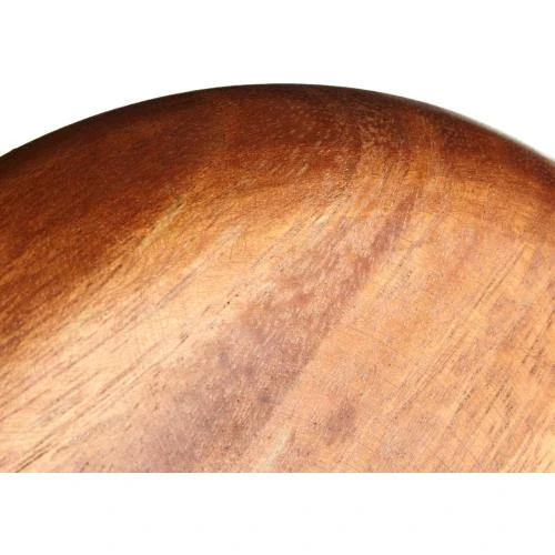 Zoom sur Assiette en bois acacia marron, design élégant, durable