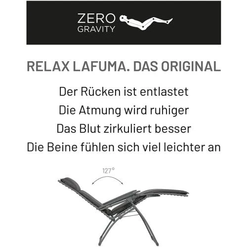 Zoom sur Fauteuil Relax Zero Gravité Lafuma Mobilier, Gris