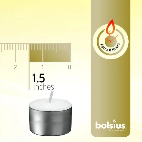 Zoom sur Bougies chauffe-plat blanches, 100 pièces, 8 heures combustion