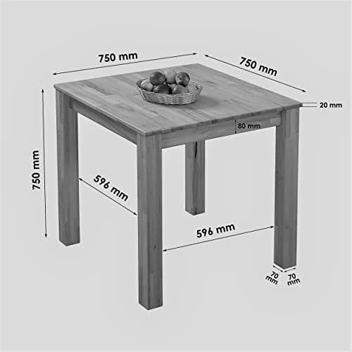 Zoom sur Table Cuisine Bois Massif Hêtre, Krok Wood, Design Bonn, Haute Qualité