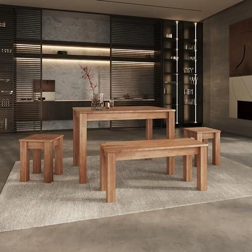 Détail de Table Cuisine Bois Massif Hêtre, Krok Wood, Design Bonn, Haute Qualité