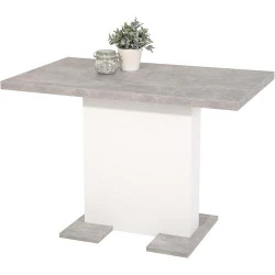 Table à Manger Extensible Apollo, Aspect Béton, Mélaminé