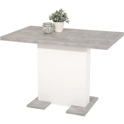 Table à Manger Extensible Apollo, Aspect Béton, Mélaminé - Vue principale