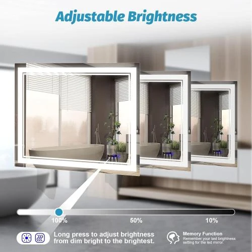 Détail de Miroir salle de bain LED, design moderne, éclairage efficace