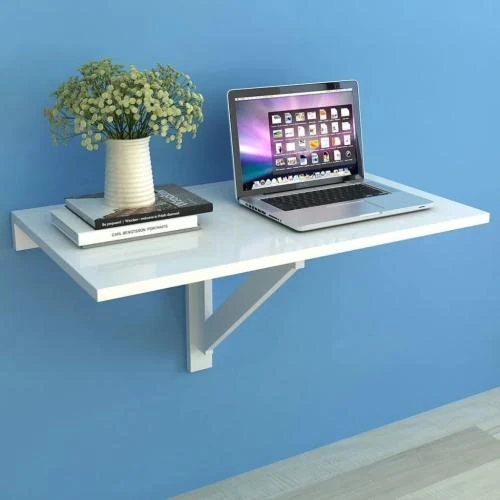 Détail de Table Murale Rabattable Blanc Vidaxl, Cuisine, Bureau