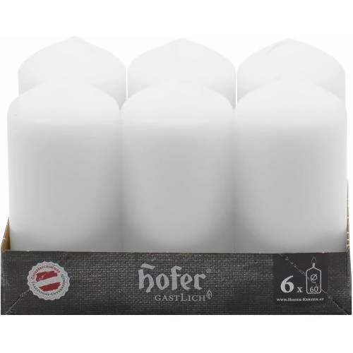 Détail de Bougies Pilier Blanches, 6 Pièces, Longue Durée, Qualité UE