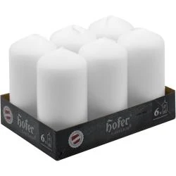 Bougies Pilier Blanches, 6 Pièces, Longue Durée, Qualité UE