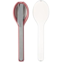 Set couverts 3 pièces Ellipse Nordic Pink, réutilisables, étui