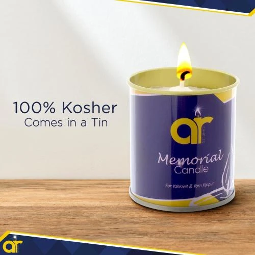 Détail de Bougie Kosher Blanche, Tin, 24 Heures, A.R.