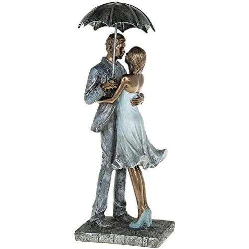 Sculpture Joe Davies Figures Embrassade Romantique Pluie - Vue principale