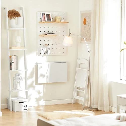 Zoom sur Table Murale Rabattable, Table Cuisine Pliante, Blanc