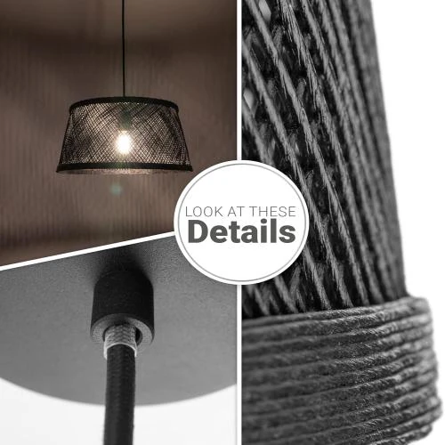 Détail de Lampe Suspendue en Bambou Style Boho pour Salon - Paco Home