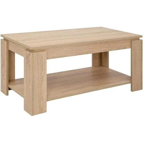 Détail de Table Basse Bakaji Design Moderne Beige, Rehausseur, Conteneur
