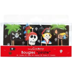 Bougies Paraffine Multicolores 8 Pirates, SCRAP COOKING