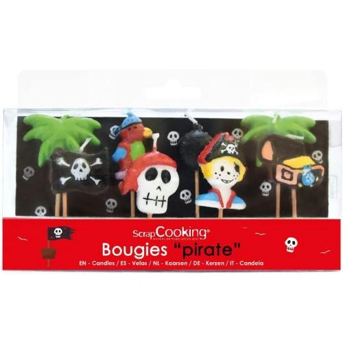 Bougies Paraffine Multicolores 8 Pirates, SCRAP COOKING - Vue principale