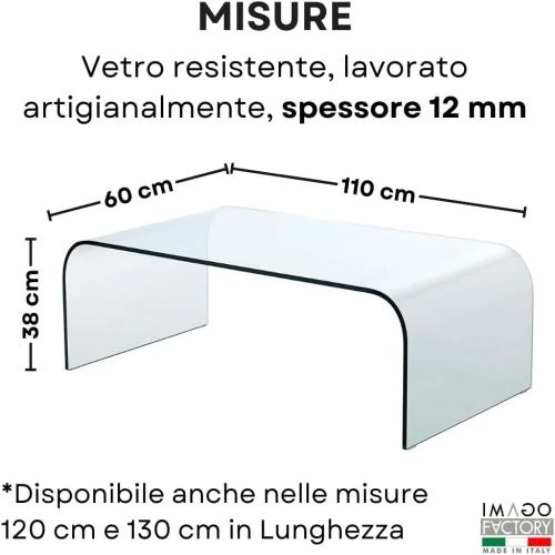 Détail de Table Basse en Verre Transparent Design Moderne - IMAGO FACTORY