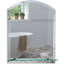 Miroir Salle de Bain Arrondi, Étagère, Moderne, Élégant