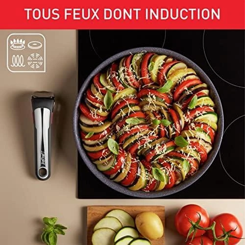 Zoom sur Tefal Ingenio: Lot 3 Casseroles Induction Empilables et Antiadhésives
