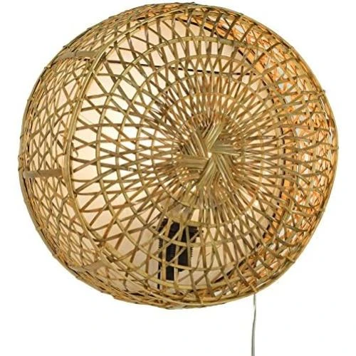 Applique Murale Rotin Fait Main Bali, Lampe Murale Naturelle Design - Vue principale