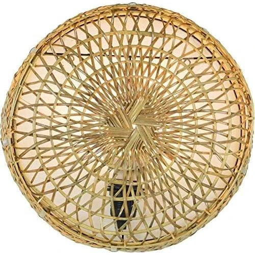 Zoom sur Applique Murale Rotin Fait Main Bali, Lampe Murale Naturelle Design