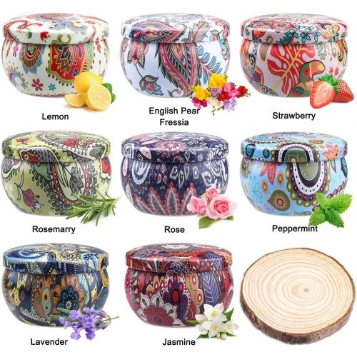 Détail de Bougie Parfumée KEARLGMBH, 8 Pièces Soja Bio Noël