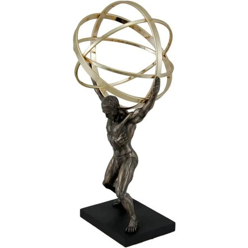Détail de Statue Atlas Celestial Sphere Finition Bronze Zeckos