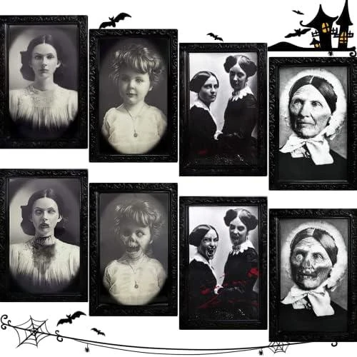 Décoration Halloween, Portraits Effrayants, Visages Changeants 3D - Vue principale