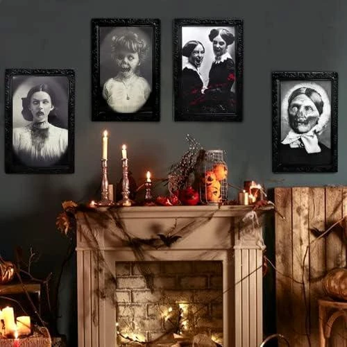 Détail de Décoration Halloween, Portraits Effrayants, Visages Changeants 3D