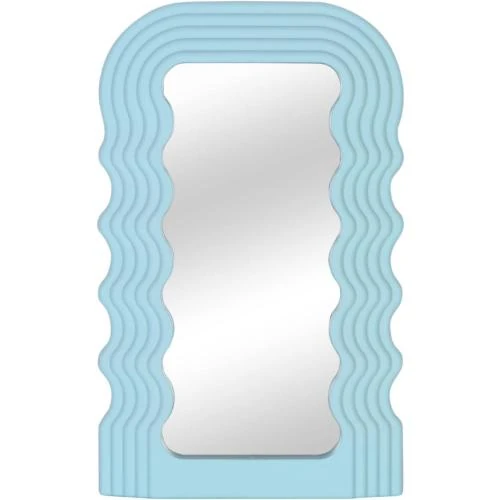 Miroir mural esthétique SIMMER STONE, cadre irrégulier, bleu - Vue principale