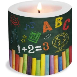 Bougies rondes colorées Serviettenshop, décorations école