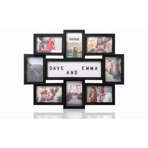 Cadre photo multi panneaux personnalisable ARPAN Noir - Vue principale