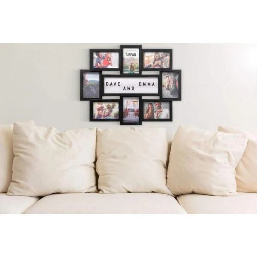 Zoom sur Cadre photo multi panneaux personnalisable ARPAN Noir