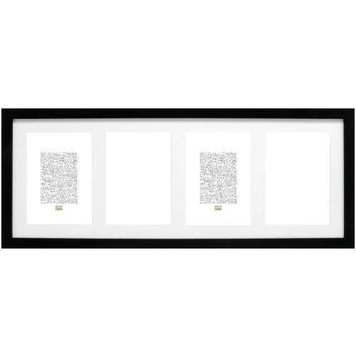 Cadre Photo Noir Deknudt S66KA4, 4 Photos Verticales - Vue principale