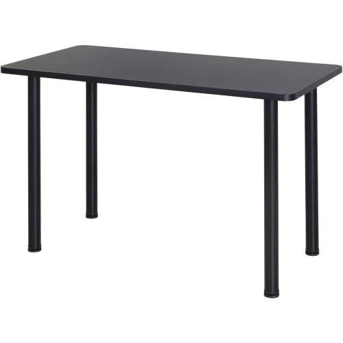 Table à Manger Contemporaine Bois, Pieds Acier Inoxydable Noir - Vue principale