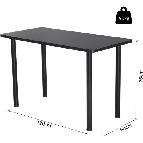 Zoom sur Table à Manger Contemporaine Bois, Pieds Acier Inoxydable Noir