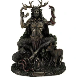 Statue Cernunnos, Dieu Cornu, Animaux, Veronese Design