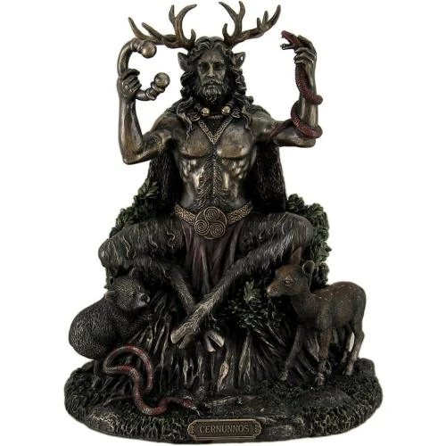 Statue Cernunnos, Dieu Cornu, Animaux, Veronese Design - Vue principale