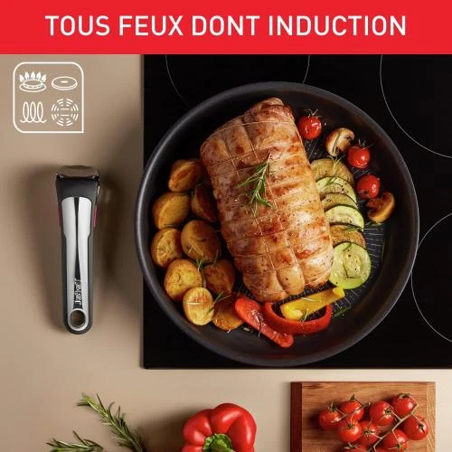 Zoom sur Lot de 2 Poêles Tefal Ingenio Induction avec Poignée Amovible