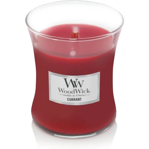 Zoom sur Bougie jarre parfumée Currant, WoodWick, ambiance chaleureuse