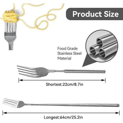 Détail de Fourchette Télescopique Agatige, Long Manche, Extensible
