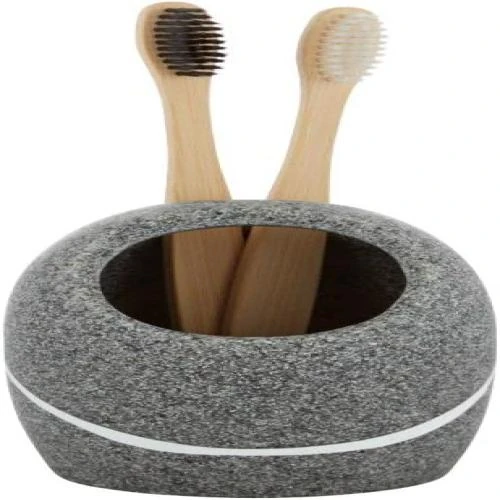 Zoom sur Set d'Accessoires de Salle de Bain 4 Pièces - Granit Noir