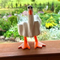 KFDDRN Statue canard amusante Duck You, résine, décoration
