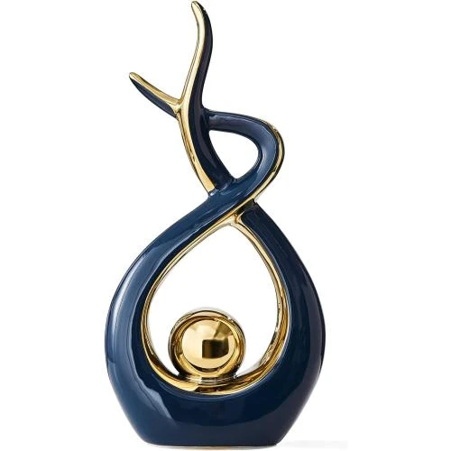 Statuettes Octdays, art abstrait moderne, décoration céramique, bleu - Vue principale