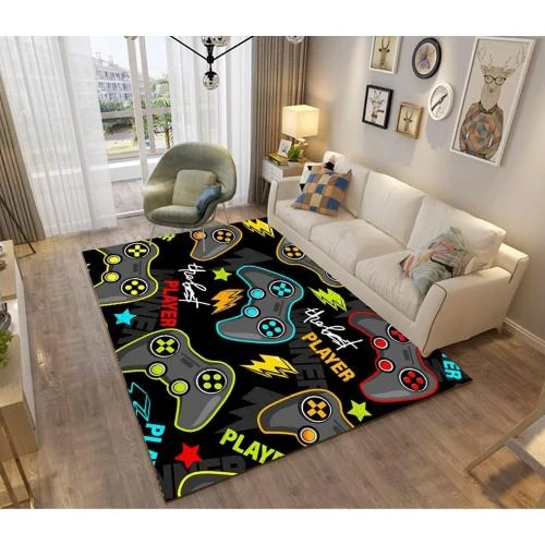Tapis Gamer 3D Antidérapant Moderne, Décoration Colorée - Vue principale