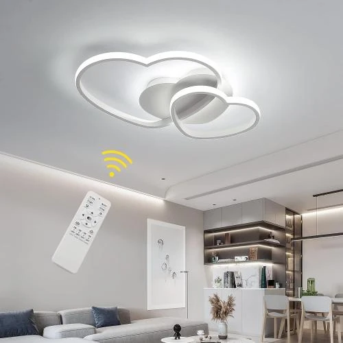 Détail de Plafonnier LED Dimmable, 64W, 4800LM, Télécommande, Moderne