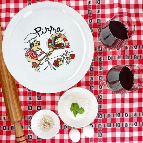 Détail de MamboCat Lot de 2 Assiettes à Pizza Blanches