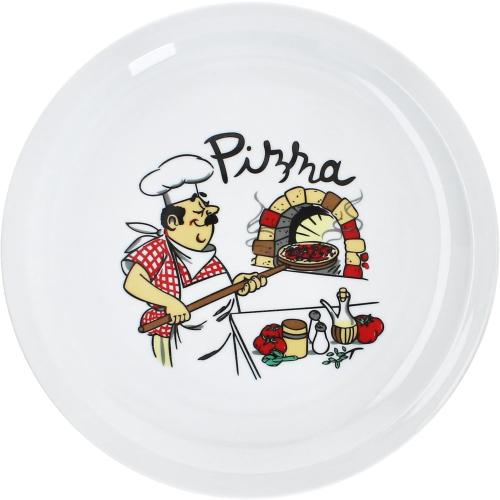 Présentation de Zoom sur MamboCat Lot de 2 Assiettes à Pizza Blanches