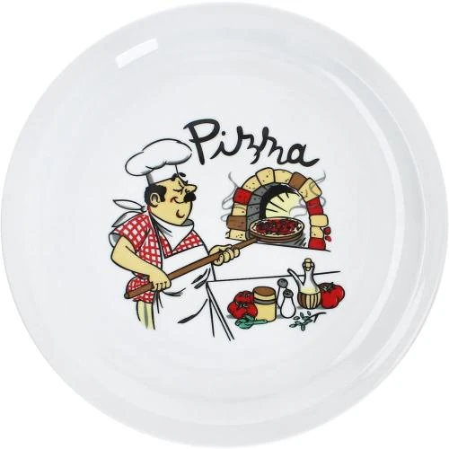 Zoom sur MamboCat Lot de 2 Assiettes à Pizza Blanches