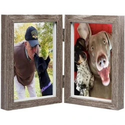 Cadre Photo Bois Double HGYB, Articulé, Verre