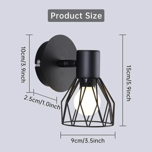 Zoom sur Plafonnier Industriel Noir 2 Spots LED Orientable E14 40W
